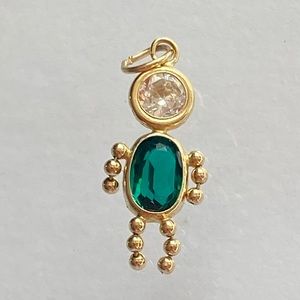 14k gold May Birthstone Boy Charm